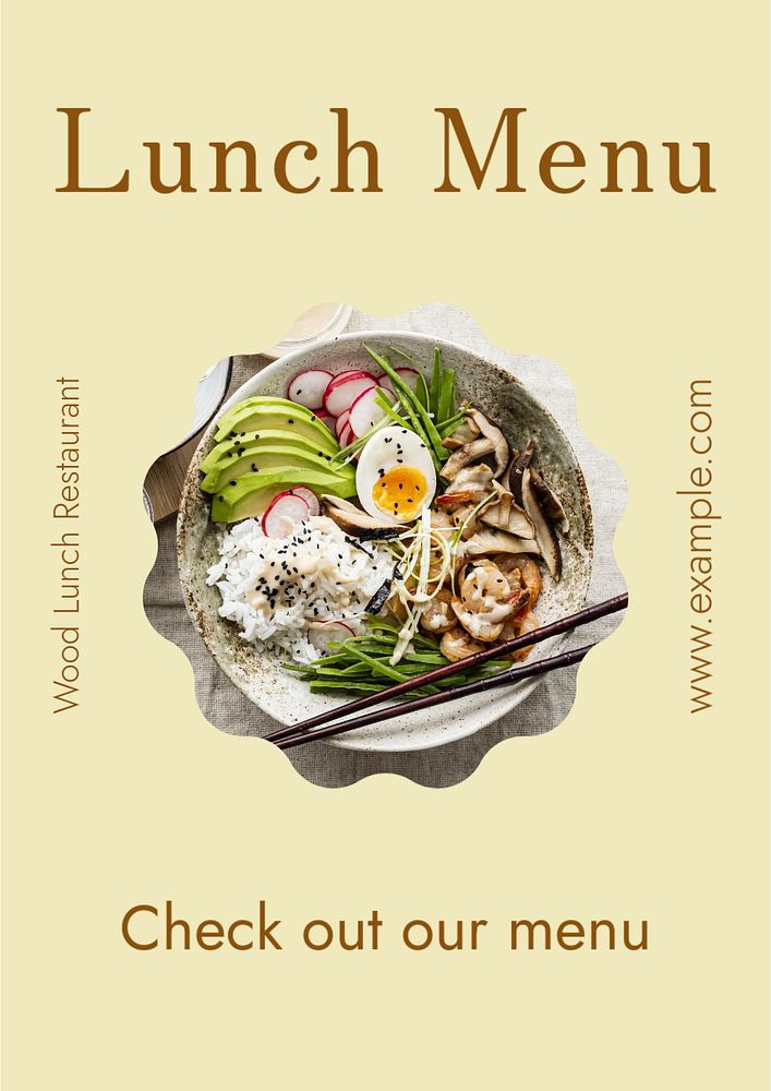 Lunch menu  poster template, editable text and design