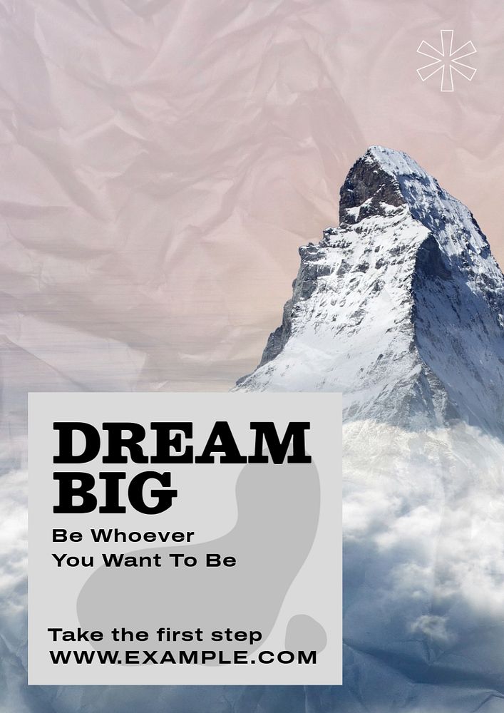 Dream big poster template, editable text and design