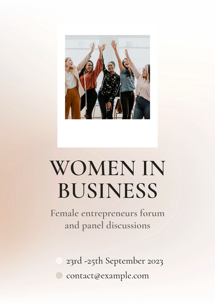 Woman in business  poster template, editable text and design