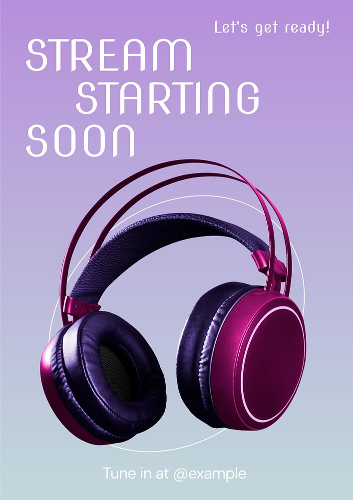 Streaming soon  poster template, editable text and design