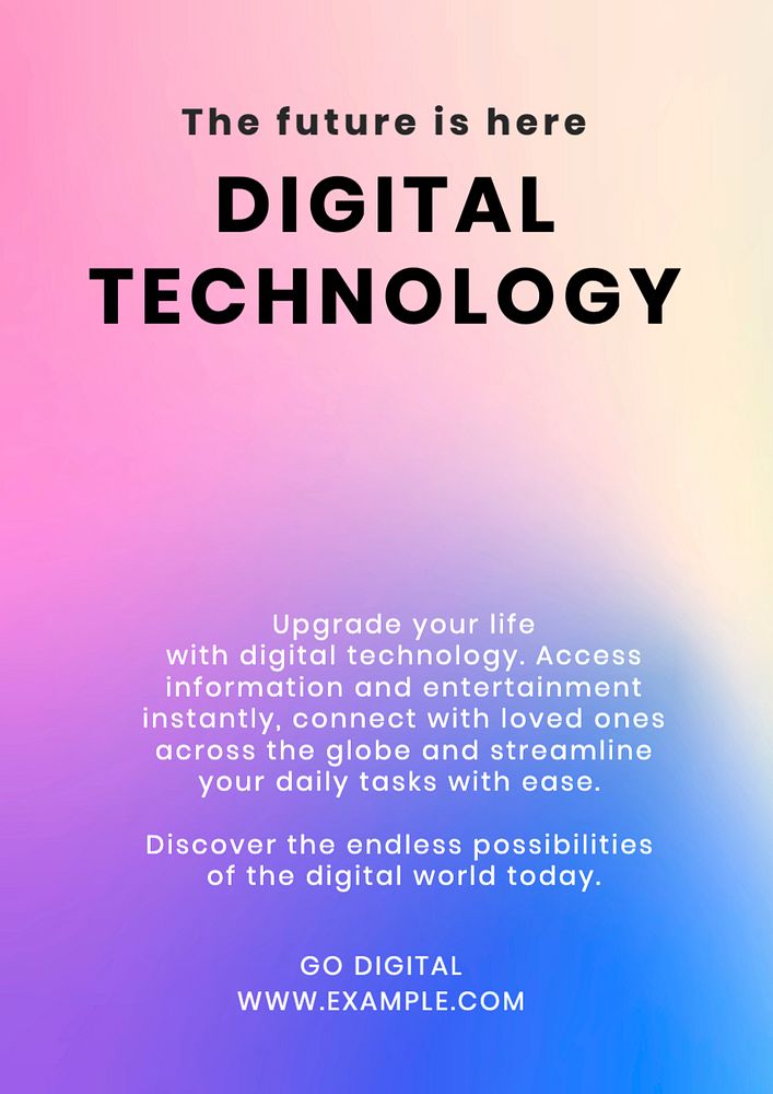 Digital technology poster template, editable text and design