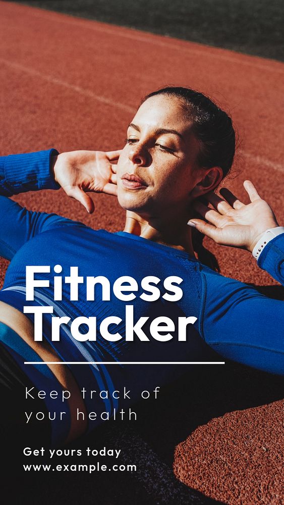 Fitness tracker  Instagram story template, editable text