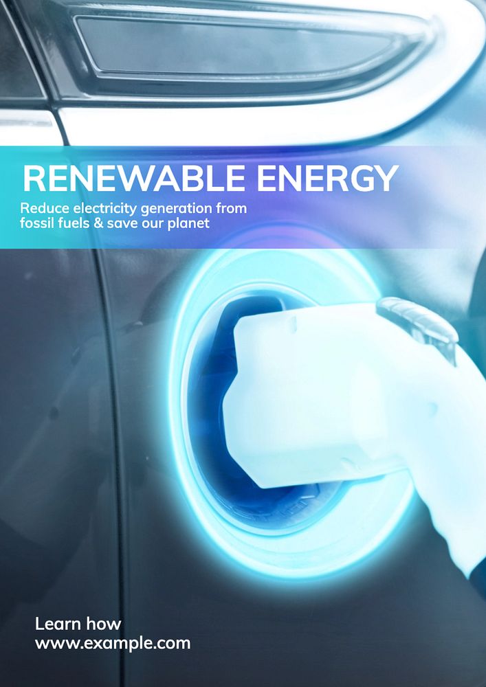 Renewable energy  poster template, editable text and design