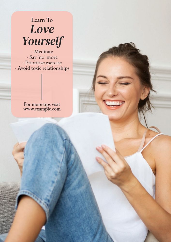 Love yourself  poster template, editable text and design