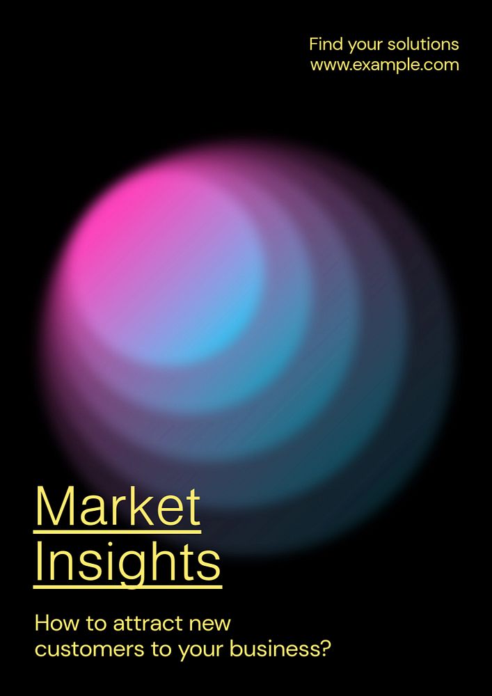 Market insights poster template, editable text and design