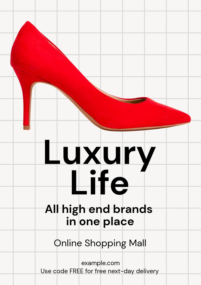 Luxury shopping retail poster template, editable text and design