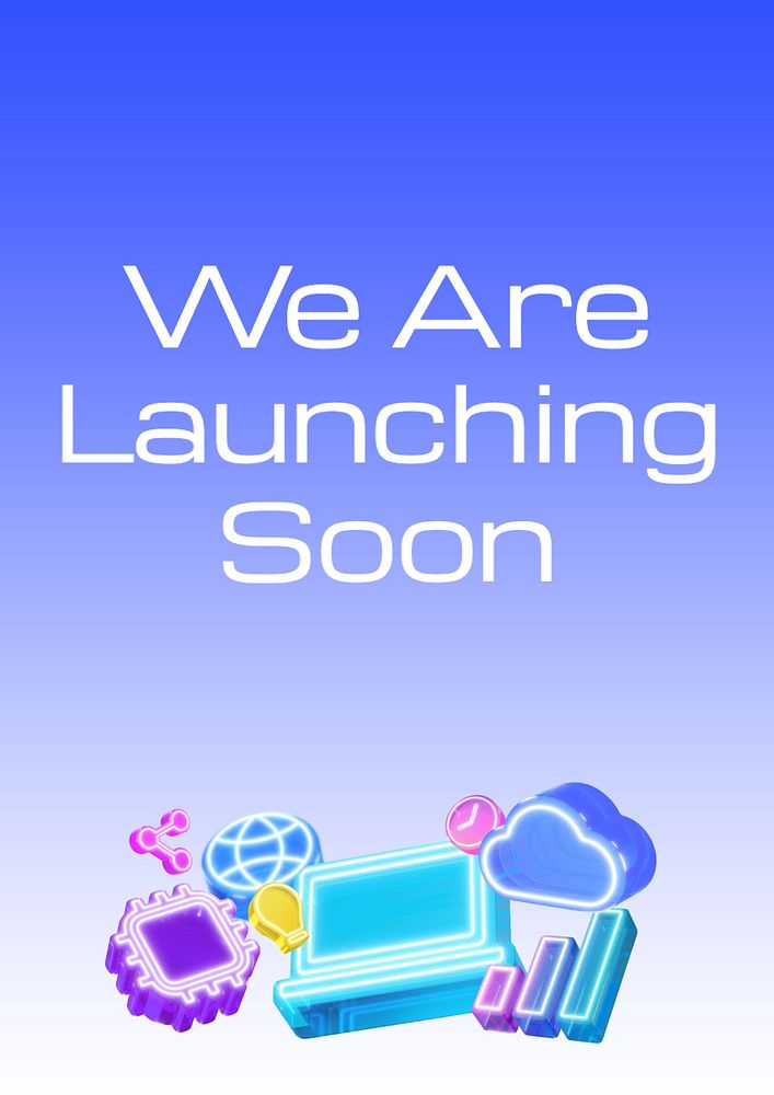 Launching soon poster template, editable text and design