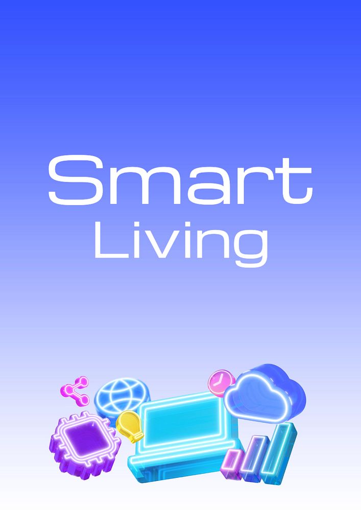 Smart living poster template, editable text and design