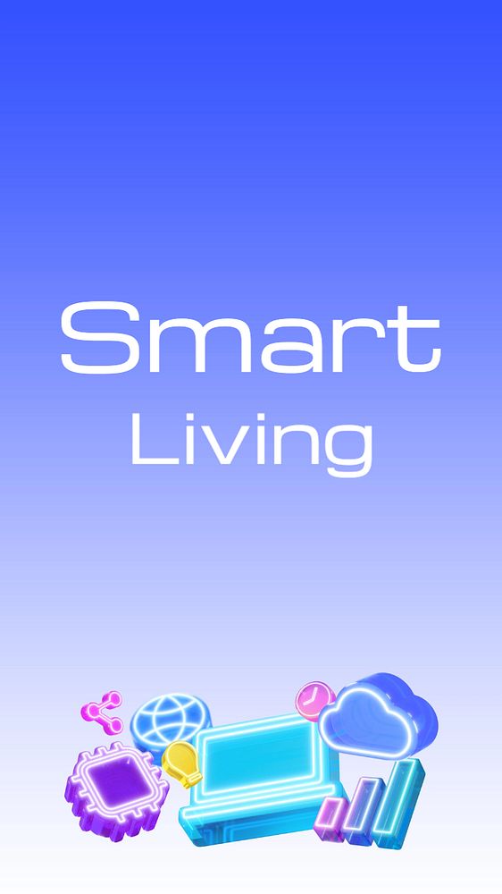 Smart living Instagram story template, editable text