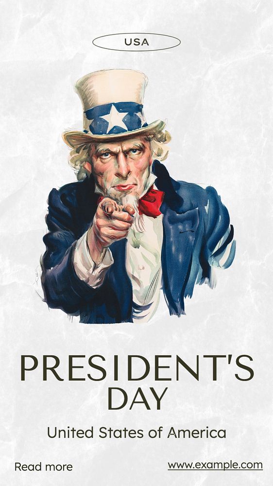 President's day Instagram story template, editable text