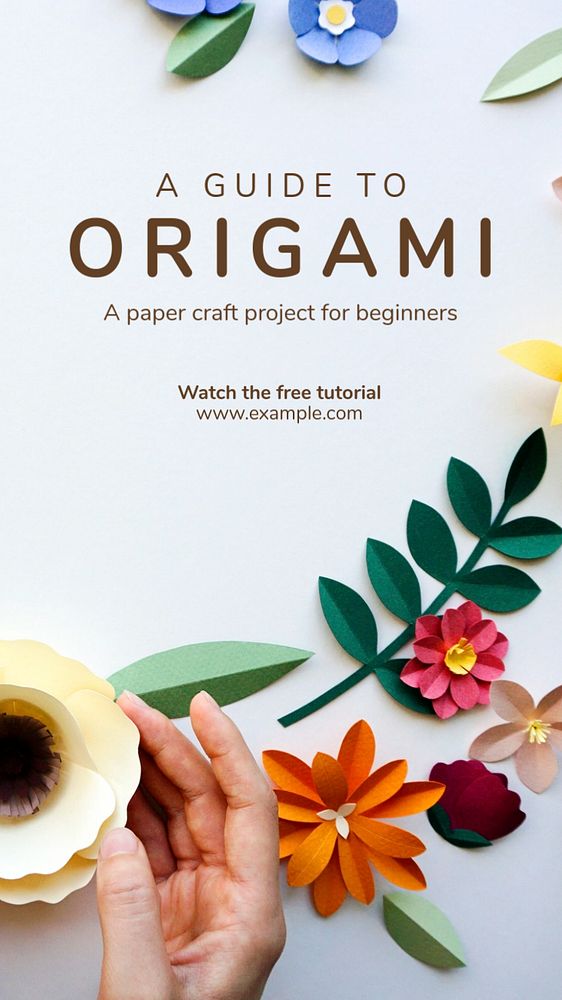 Origami  Instagram story template, editable text