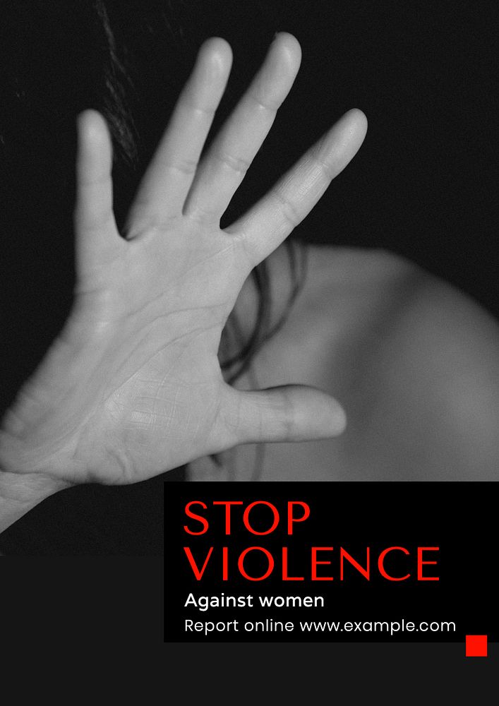 Violence against women  poster template, editable text and design