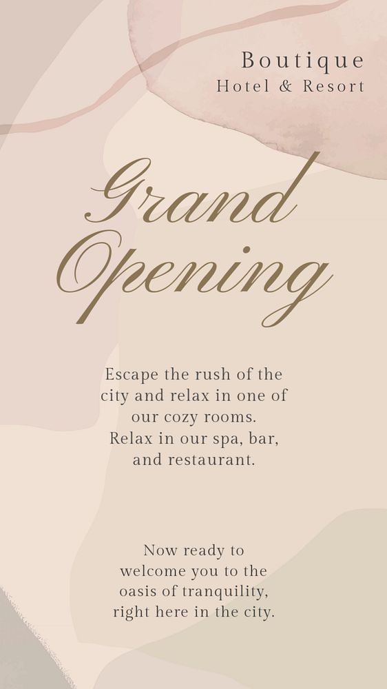 Grand opening Instagram story template, editable text