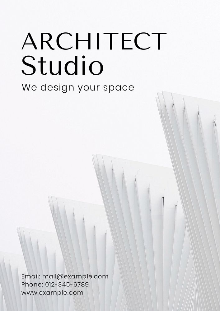 Architect studio poster template, editable text and design