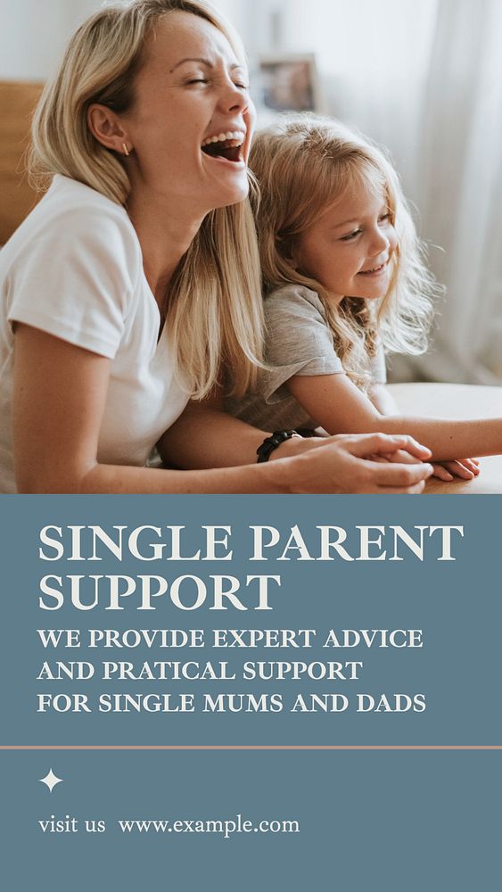 Single parent support Instagram story template, editable text