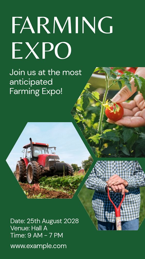 Farming expo Instagram story template, editable text