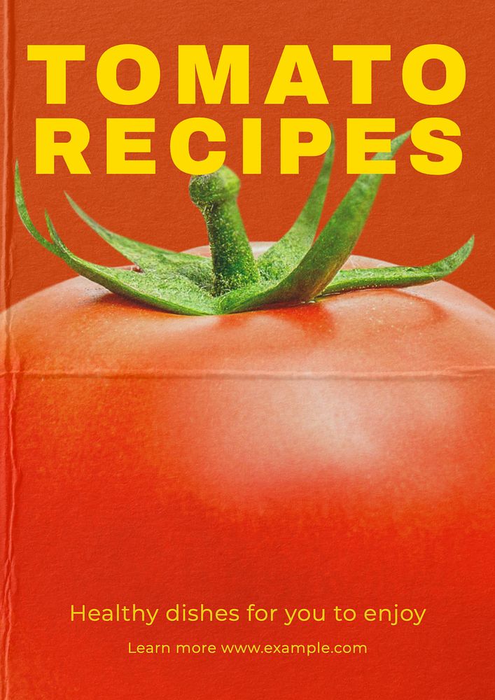 Tomato recipes  poster template, editable text and design