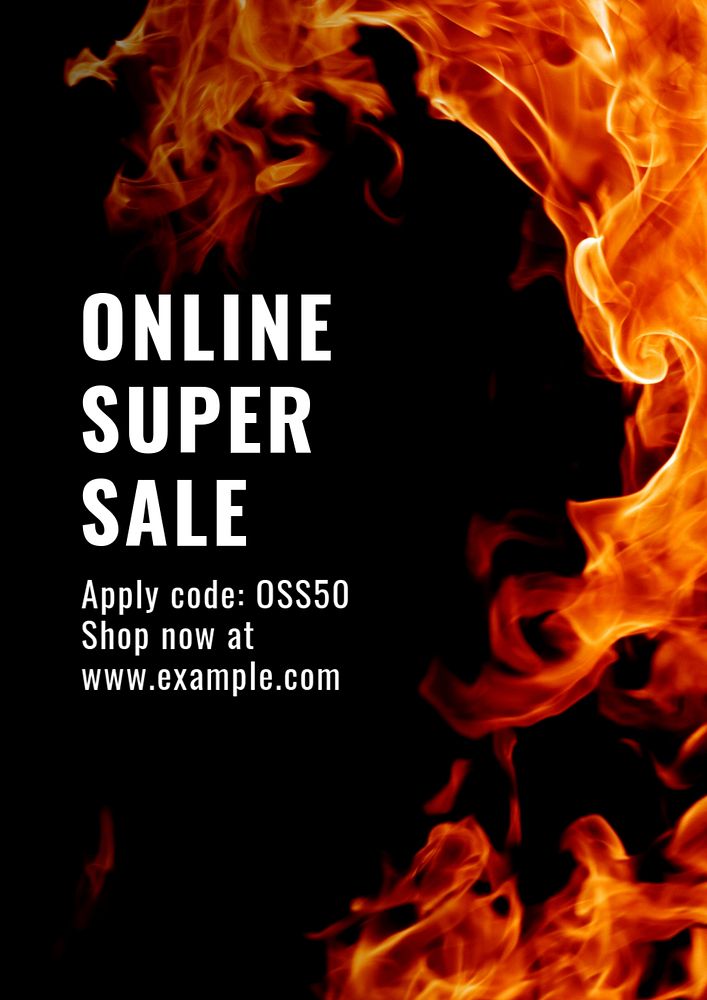 Online super sale poster template, editable text and design