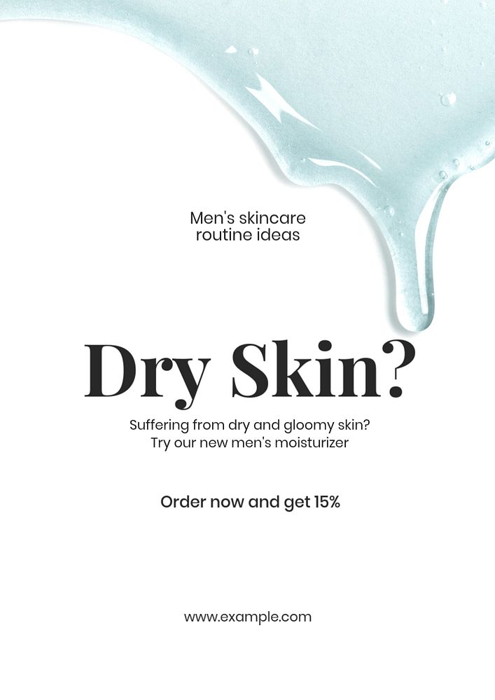 Dry skin poster template, editable text and design