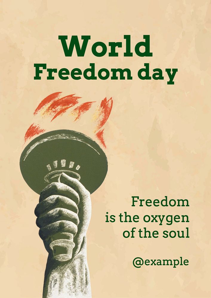 World Freedom Day  poster template, editable text and design