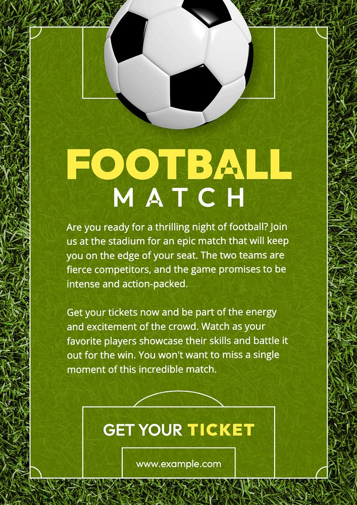 Football match poster template, editable text and design