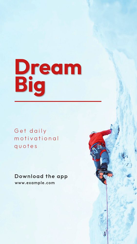 Dream big Instagram story template, editable text