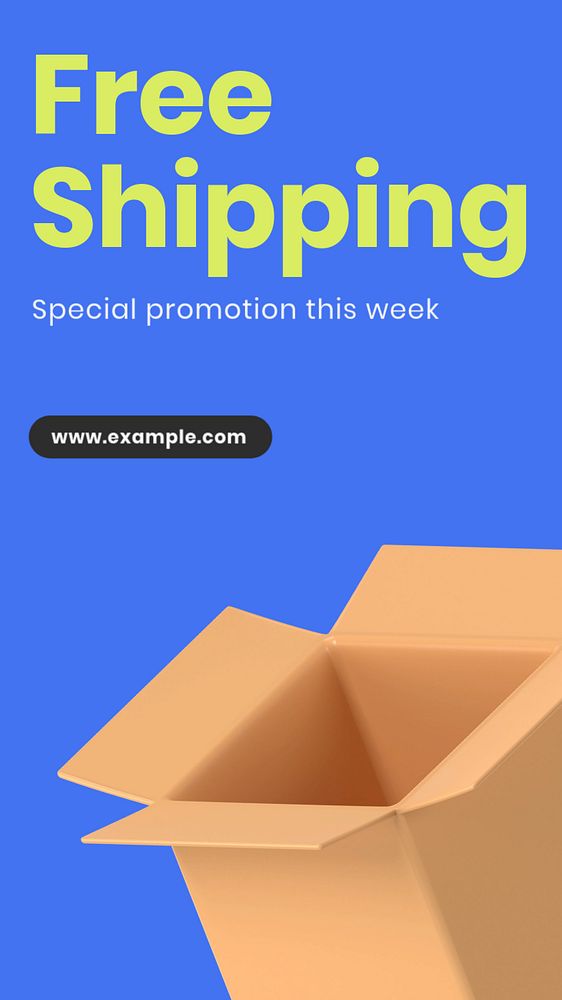 Free shipping  Instagram story template, editable text