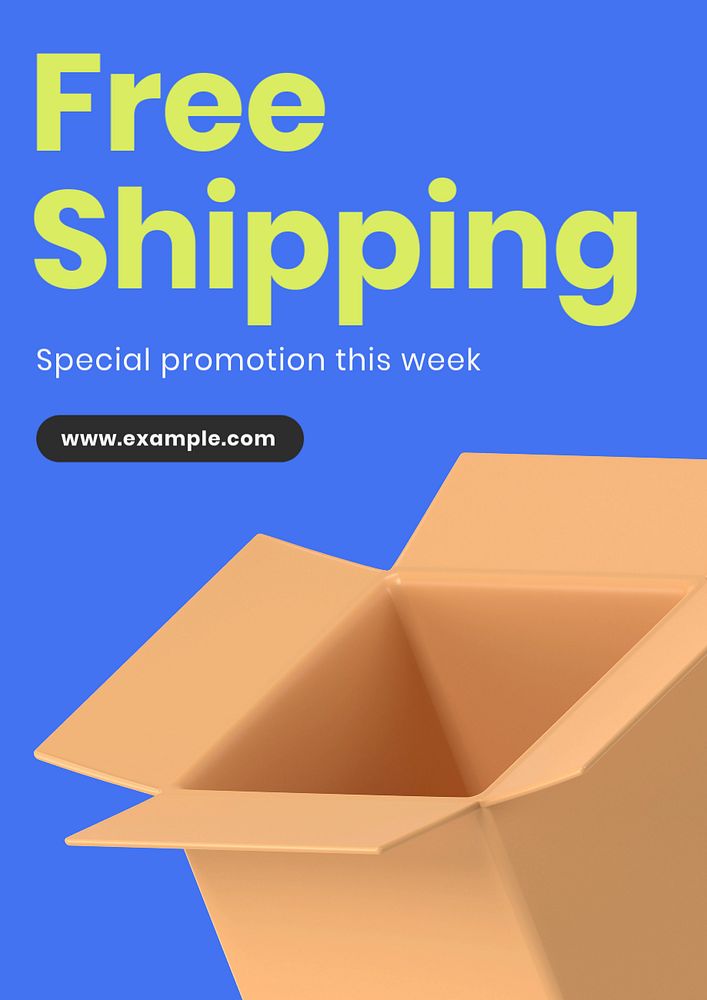 Free shipping  poster template, editable text and design