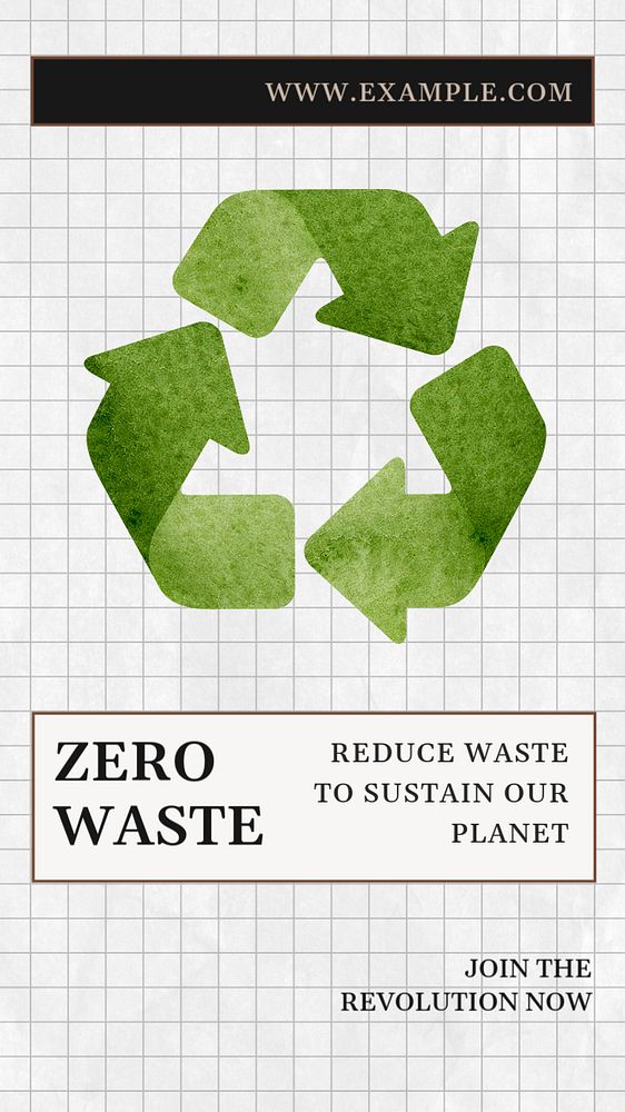 Zero waste Instagram story template, editable text