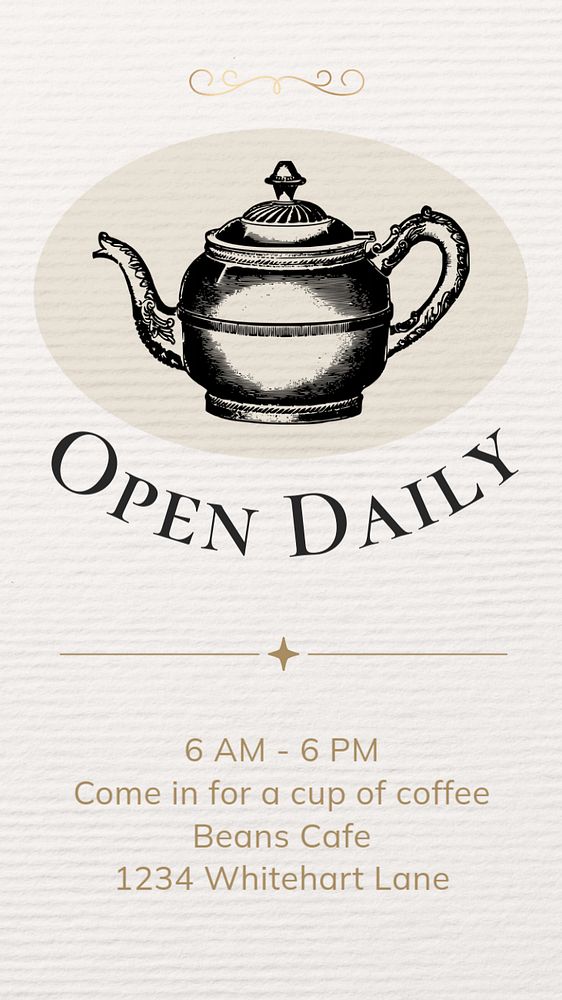 Open daily Instagram story template, editable text