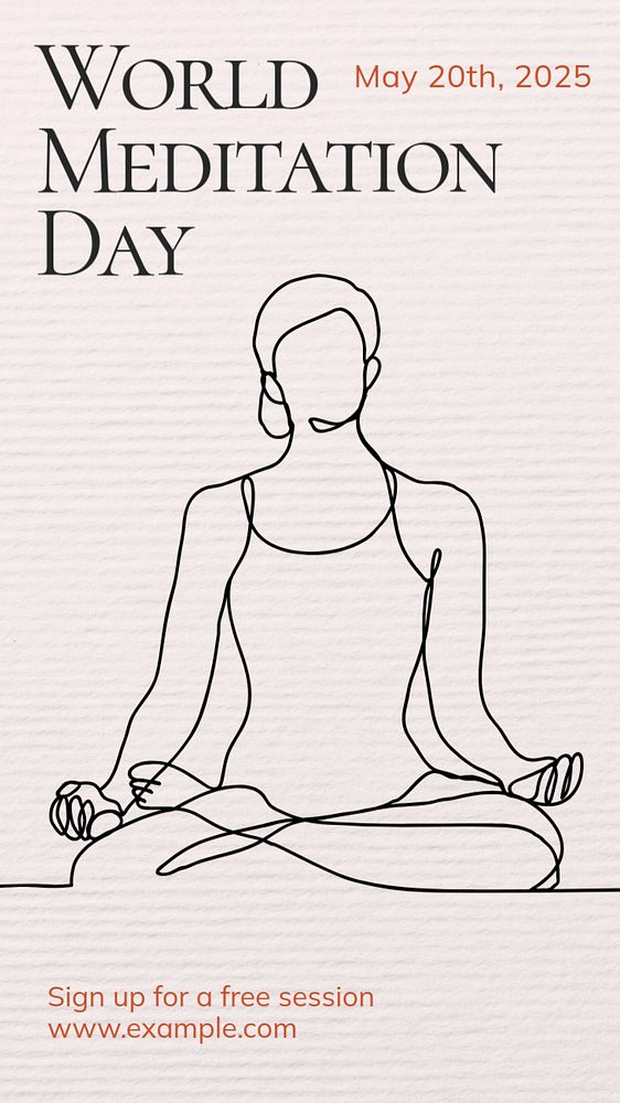 World meditation day Instagram story template, editable text