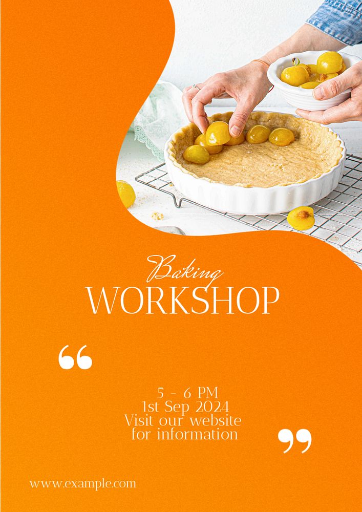 Baking workshop poster template, editable text and design