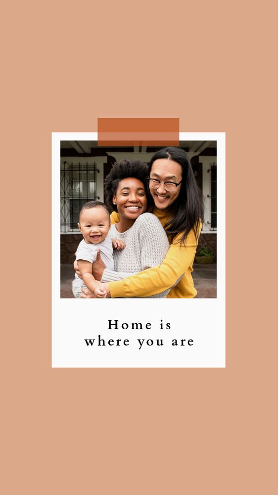 Home is where you are  Instagram story template, editable text