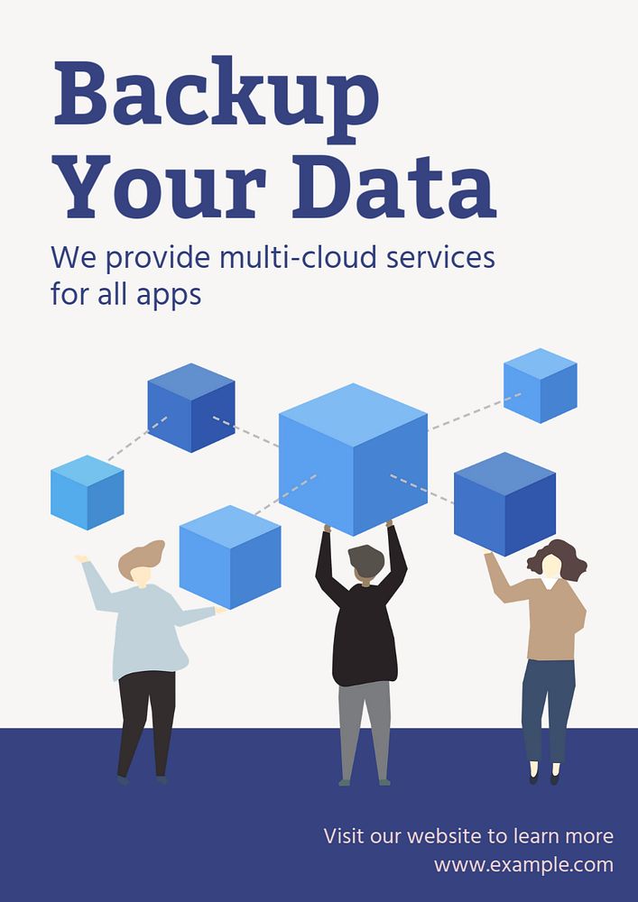 Backup your data   poster template, editable text and design