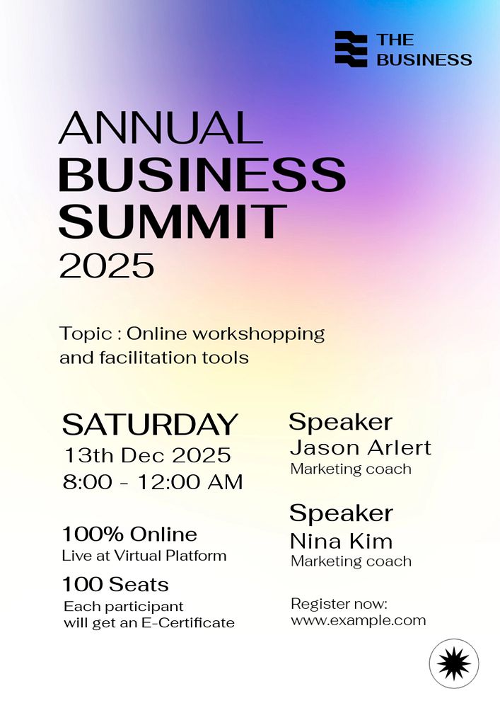 Business summit poster template, editable text and design