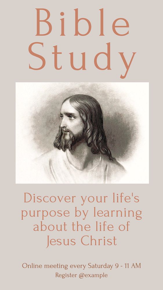 Bible study  Instagram story template, editable text