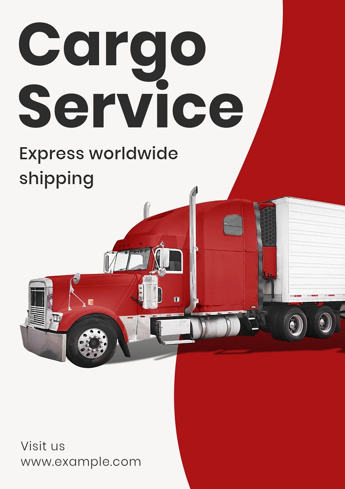 Cargo service  poster template, editable text and design