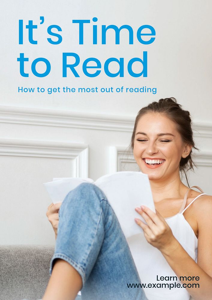 Reading poster template, editable text and design