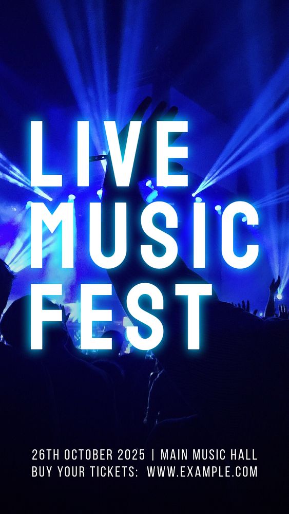 Live music festival Instagram story template, editable text