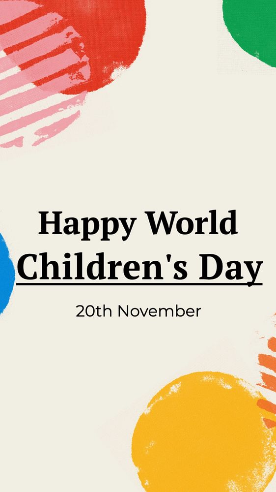 Happy children's day Instagram story template, editable text