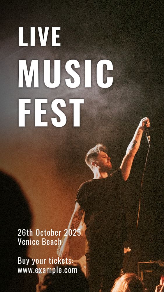 Music festival  Instagram story template, editable text