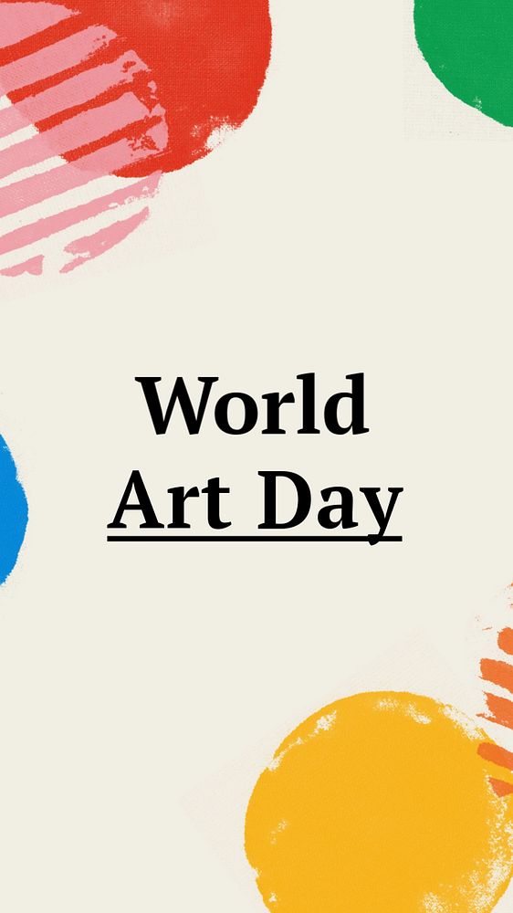 World art day Instagram story template, editable text