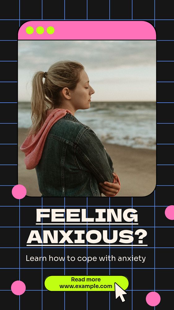 Mental health psychology  Instagram story template, editable text