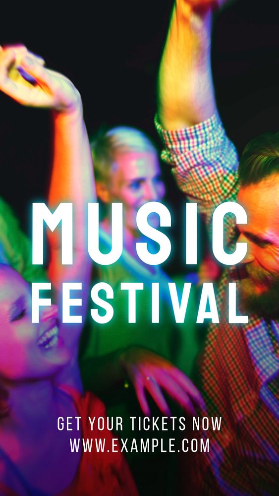 Music festival  Instagram story template, editable text