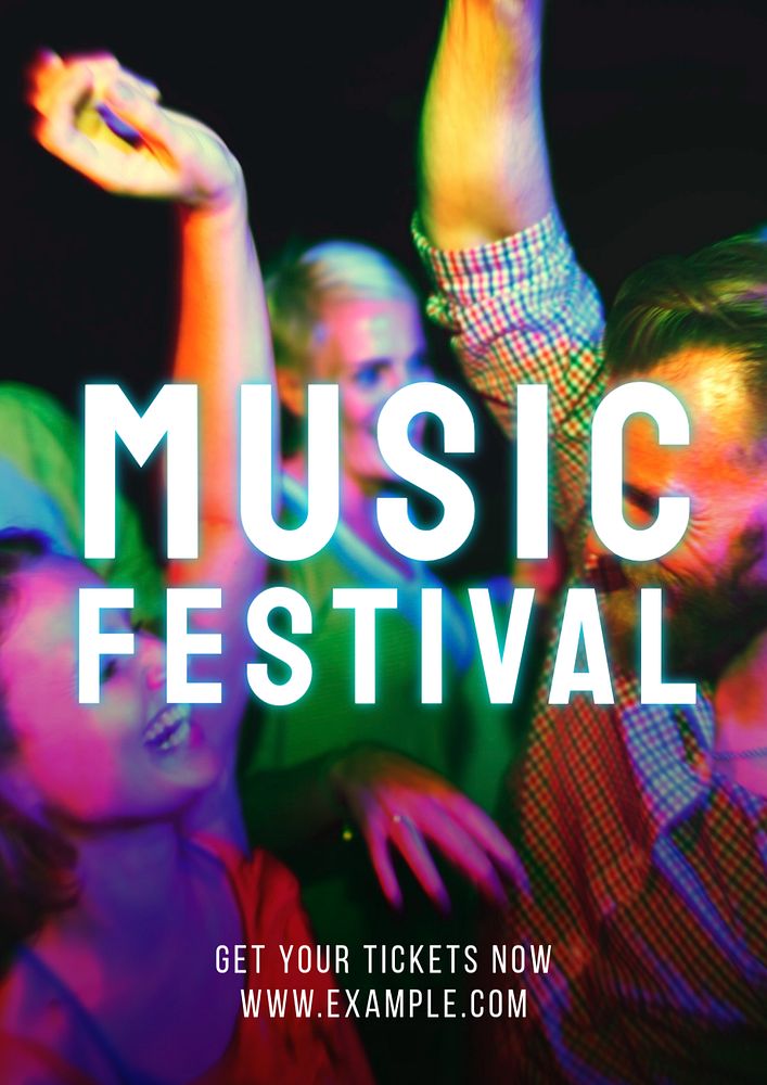 Music festival  poster template, editable text and design