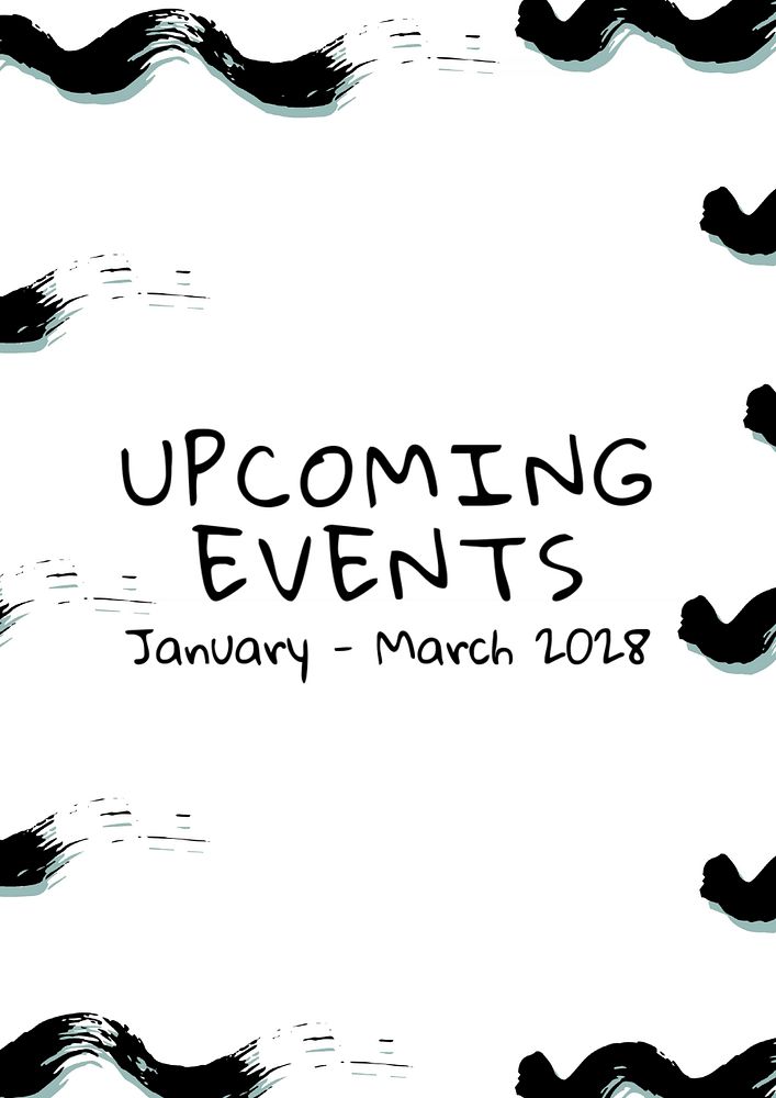 Upcoming events poster template, editable text and design