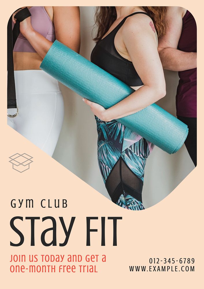 Gym & fitness  poster template, editable text and design