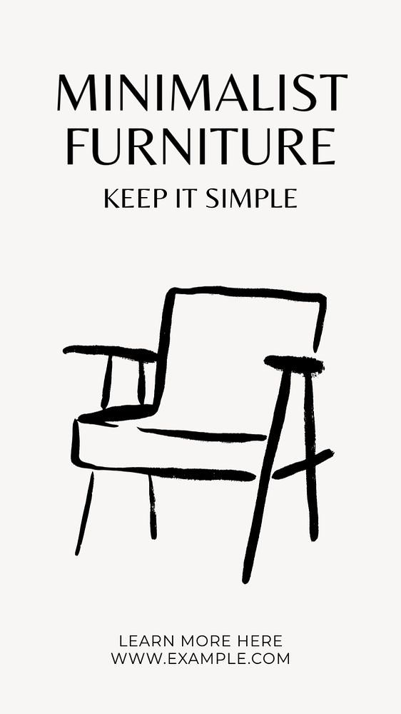 Minimalist furniture Instagram story template, editable text