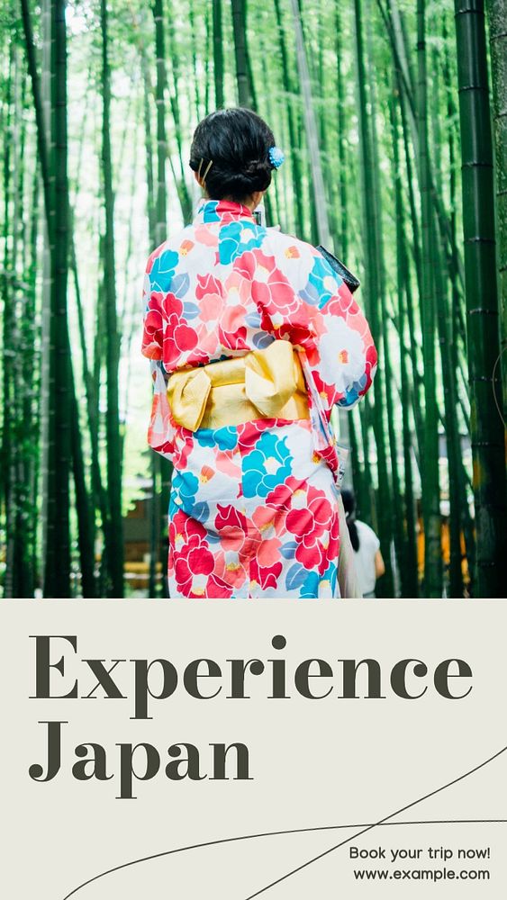 Japan travel ad  Instagram story template, editable text