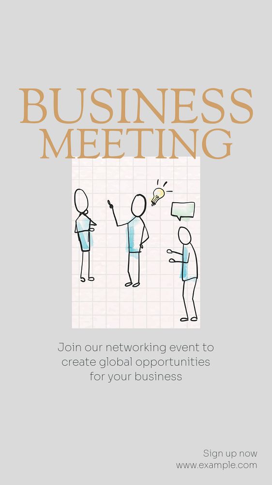 Business meeting Instagram story template, editable text